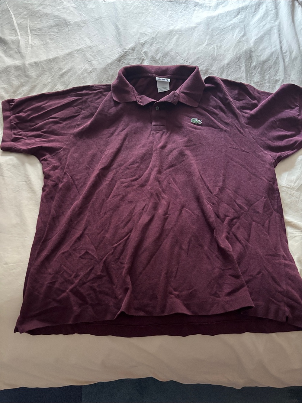 Lacoste Men’s Maroon Polo Shirt with Signature Croc